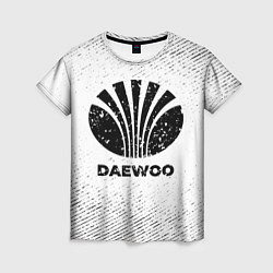 Футболка женская Daewoo с потертостями на светлом фоне, цвет: 3D-принт