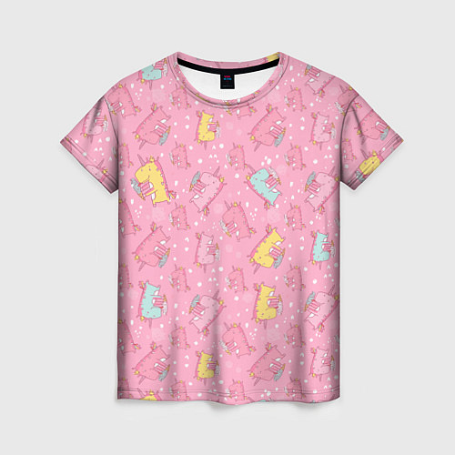 Женская футболка Милый единорог паттерн / 3D-принт – фото 1