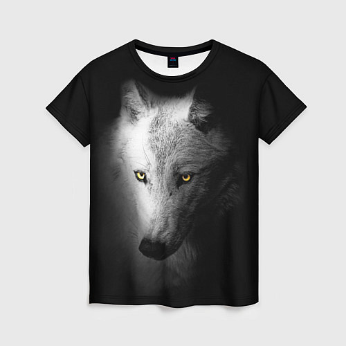 Женская футболка Волк в полной тьме / 3D-принт – фото 1