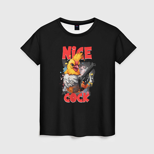 Женская футболка Chicken gun nice cock / 3D-принт – фото 1