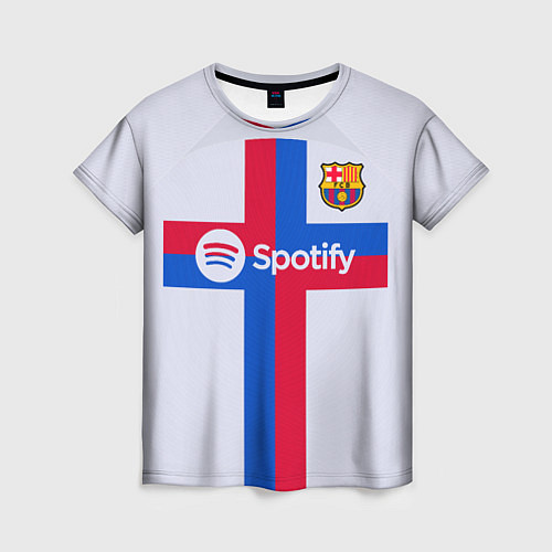Женская футболка Барселона форма 2223 гостевая / 3D-принт – фото 1