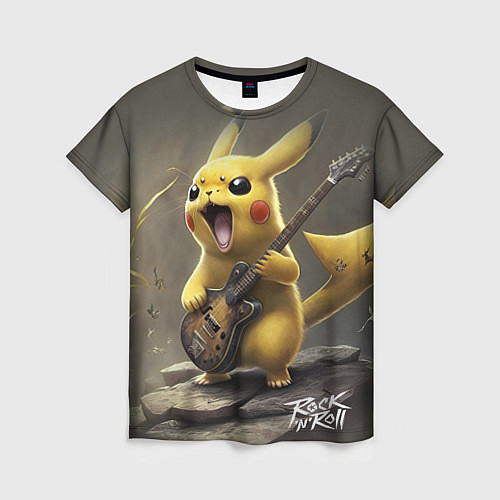 Женская футболка Pikachu rock / 3D-принт – фото 1