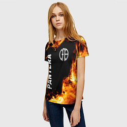 Футболка женская Pantera и пылающий огонь, цвет: 3D-принт — фото 2