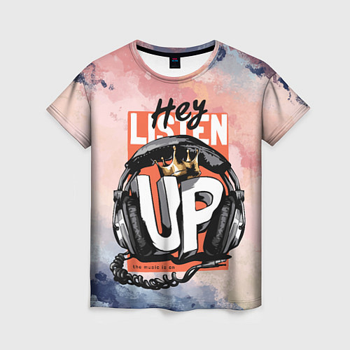 Женская футболка Музыкальные наушники / 3D-принт – фото 1