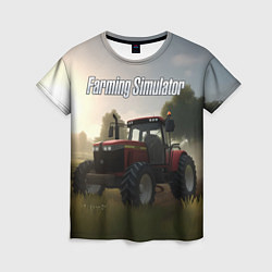 Женская футболка Farming Simulator - Красный трактор