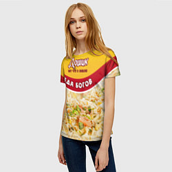 Футболка женская Дошик, лапша еда богов, цвет: 3D-принт — фото 2