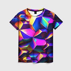 Женская футболка Бензиновые неоновые кристаллы