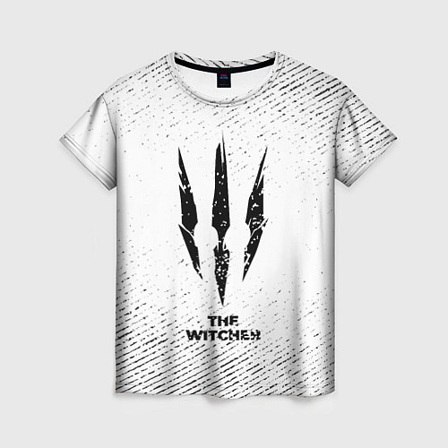 Женская футболка The Witcher с потертостями на светлом фоне / 3D-принт – фото 1