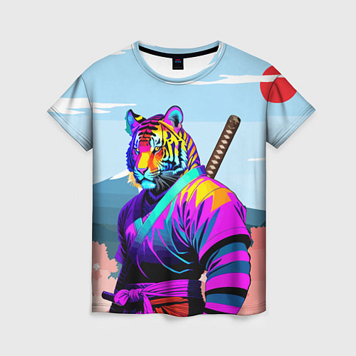 Женская футболка Тигр-самурай - Япония / 3D-принт – фото 1