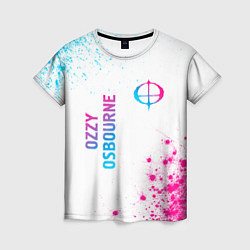 Женская футболка Ozzy Osbourne neon gradient style: надпись, символ