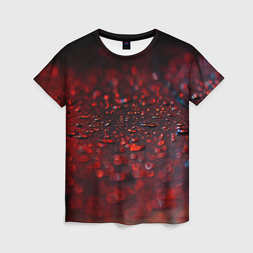 Женская футболка Капли алого дождя / 3D-принт – фото 1