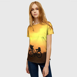 Футболка женская Велосипед на закате, цвет: 3D-принт — фото 2