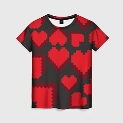 Футболка женская Pixel hearts, цвет: 3D-принт