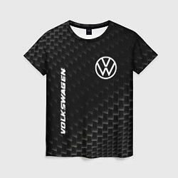 Женская футболка Volkswagen карбоновый фон