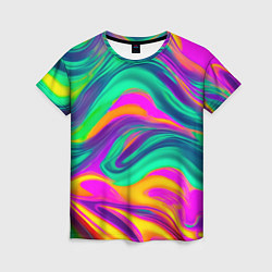 Женская футболка Градиентные цветные волны