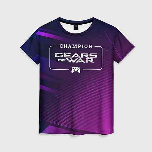 Женская футболка Gears of War gaming champion: рамка с лого и джойс / 3D-принт – фото 1
