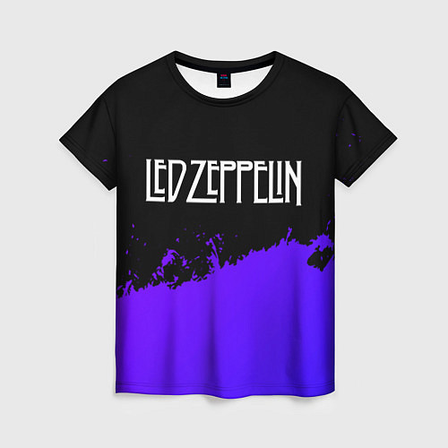 Женская футболка Led Zeppelin purple grunge / 3D-принт – фото 1