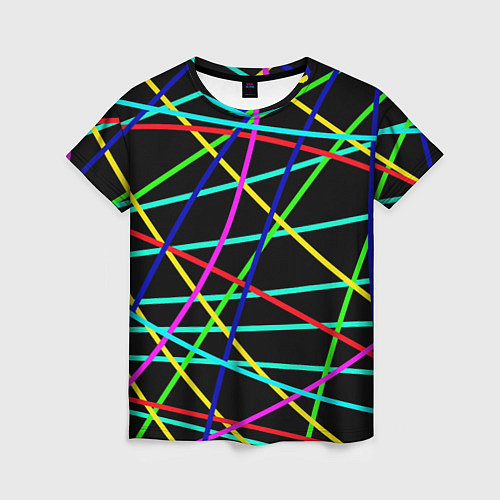 Женская футболка Яркие полосы абстракция / 3D-принт – фото 1