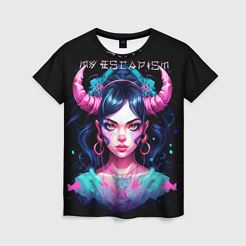 Женская футболка Fantasy girl - my escapism / 3D-принт – фото 1