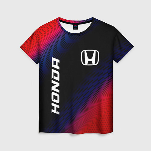 Женская футболка Honda красный карбон / 3D-принт – фото 1