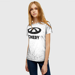 Футболка женская Chery с потертостями на светлом фоне, цвет: 3D-принт — фото 2