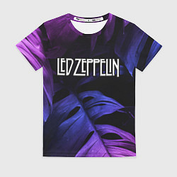 Футболка женская Led Zeppelin neon monstera, цвет: 3D-принт