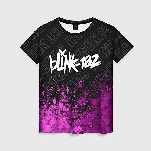 Женская футболка Blink 182 rock legends: символ сверху / 3D-принт – фото 1
