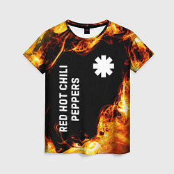 Женская футболка Red Hot Chili Peppers и пылающий огонь