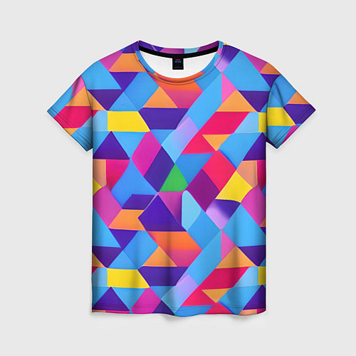 Женская футболка Геометрическая абстракция красок / 3D-принт – фото 1