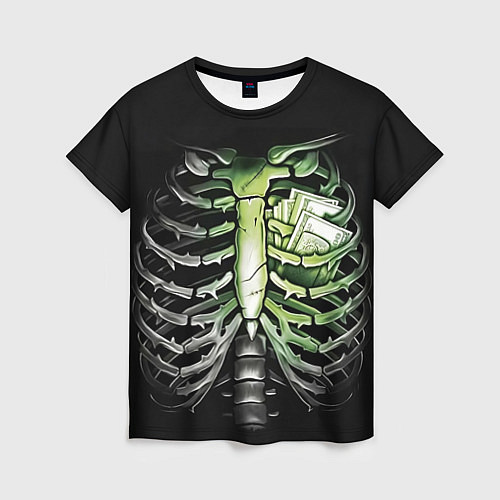 Женская футболка Кошелек под сердцем / 3D-принт – фото 1