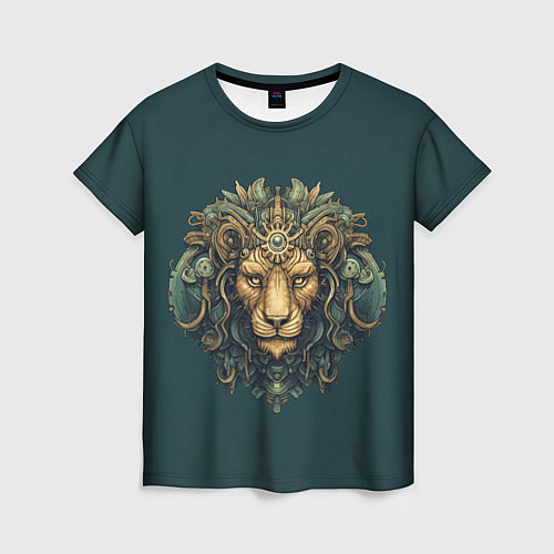 Женская футболка Механический лев / 3D-принт – фото 1