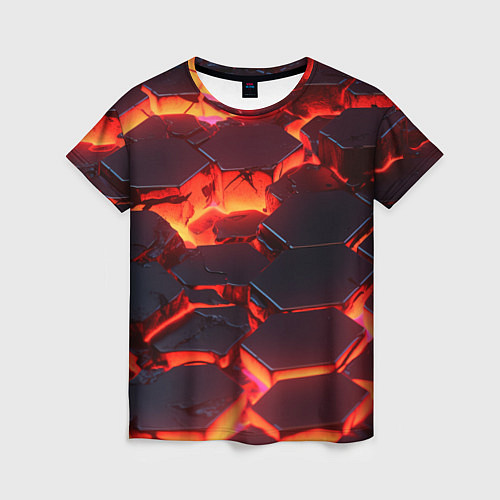 Женская футболка Огненные наносоты / 3D-принт – фото 1