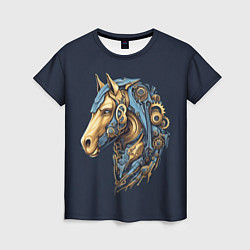 Женская футболка Механический конь
