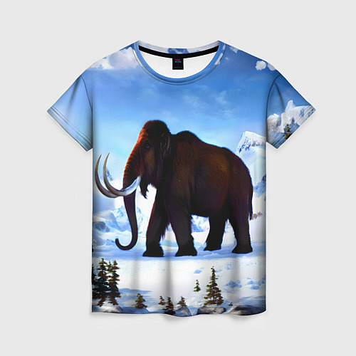 Женская футболка Мамонт ледникового периода / 3D-принт – фото 1
