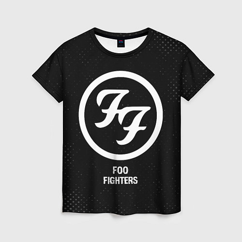 Женская футболка Foo Fighters glitch на темном фоне / 3D-принт – фото 1