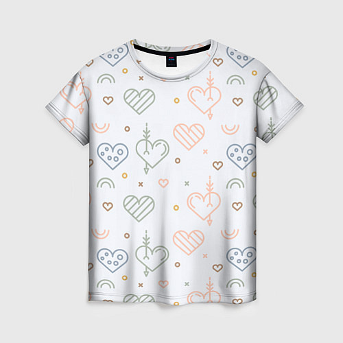 Женская футболка Lovely hearts / 3D-принт – фото 1