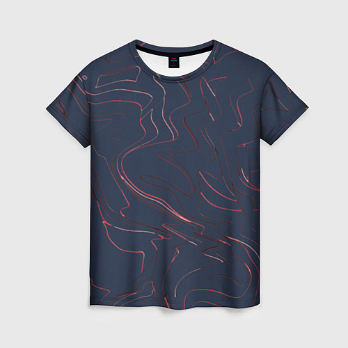 Женская футболка Линии абстракция темно-серый / 3D-принт – фото 1