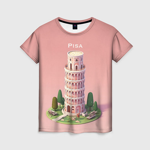 Женская футболка Pisa Isometric / 3D-принт – фото 1