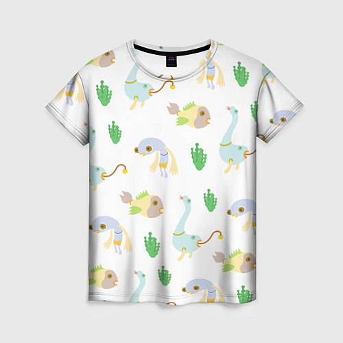 Женская футболка Рыбоптицы / 3D-принт – фото 1