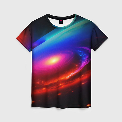 Женская футболка Неоновая галактика / 3D-принт – фото 1