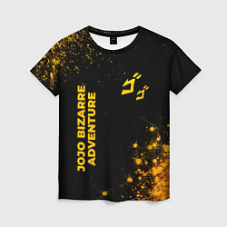 Женская футболка JoJo Bizarre Adventure - gold gradient: надпись, с