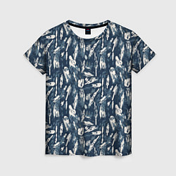 Женская футболка Абстрактный узор с сине-белыми элементами