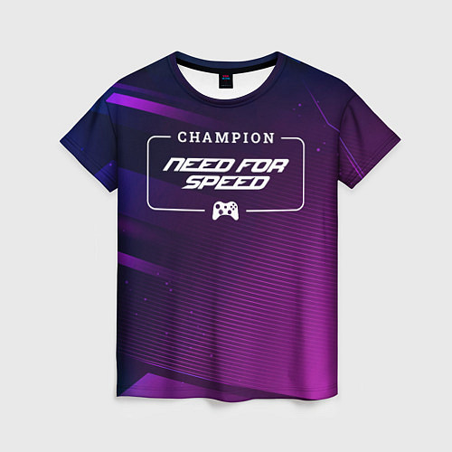 Женская футболка Need for Speed gaming champion: рамка с лого и джо / 3D-принт – фото 1