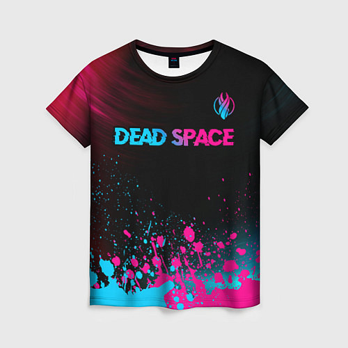 Женская футболка Dead Space - neon gradient: символ сверху / 3D-принт – фото 1