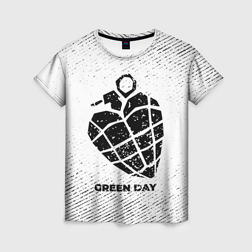 Женская футболка Green Day с потертостями на светлом фоне / 3D-принт – фото 1