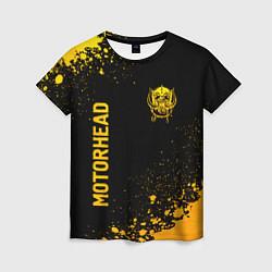 Женская футболка Motorhead - gold gradient: надпись, символ