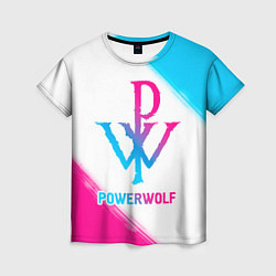 Женская футболка Powerwolf neon gradient style
