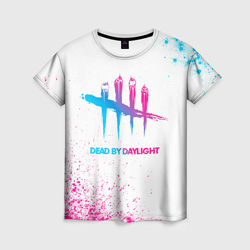 Женская футболка Dead by Daylight neon gradient style / 3D-принт – фото 1