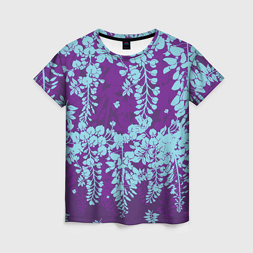 Женская футболка Blue flowers / 3D-принт – фото 1