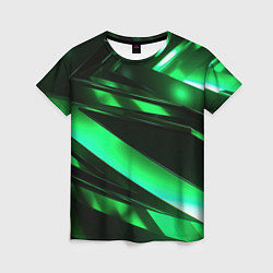 Женская футболка Зеленая неоновая абстракция